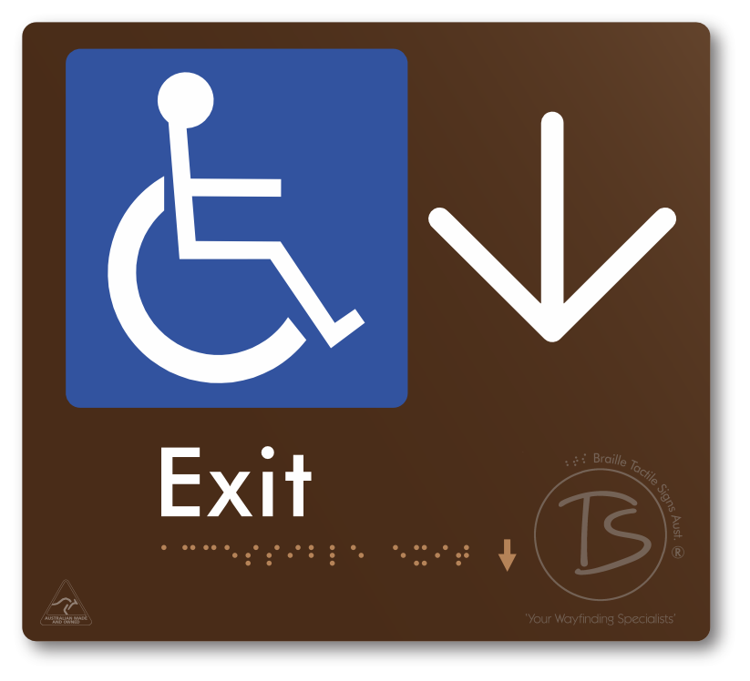 Accessible Exit with Large Directional Arrow