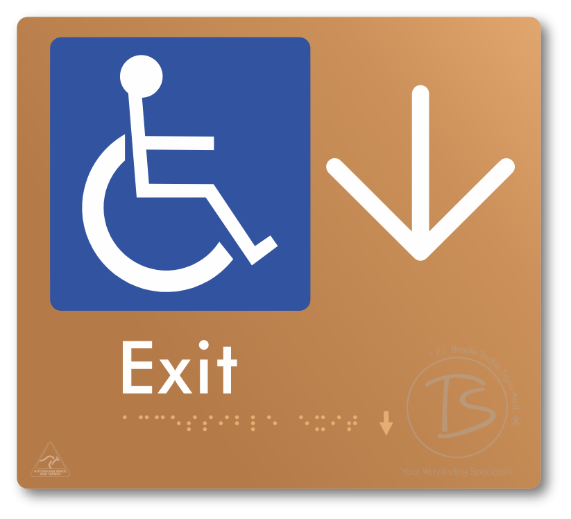 Accessible Exit with Large Directional Arrow