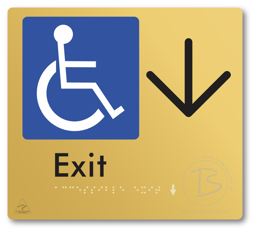 Accessible Exit with Large Directional Arrow