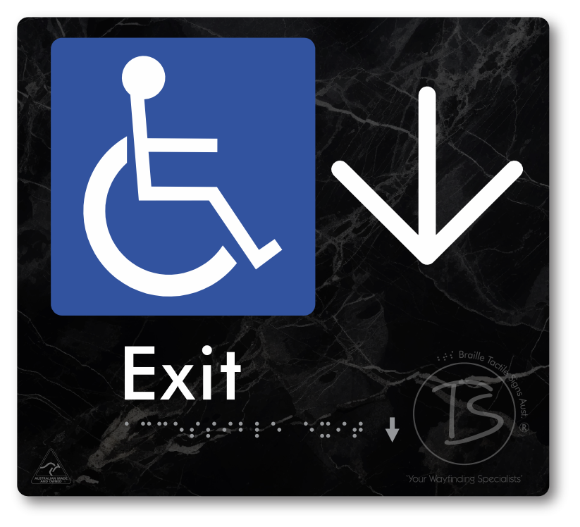 Accessible Exit with Large Directional Arrow
