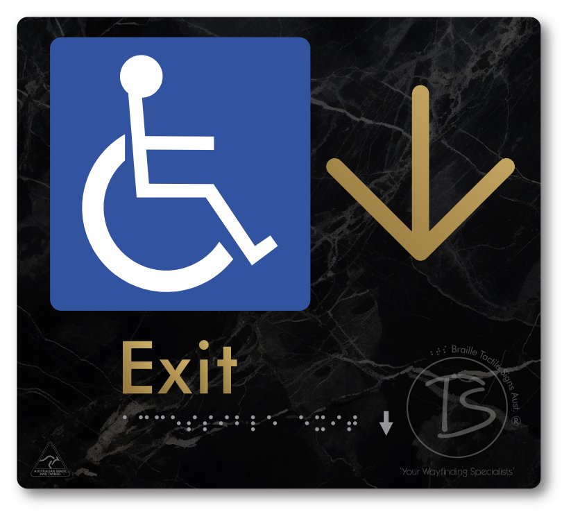 Accessible Exit with Large Directional Arrow
