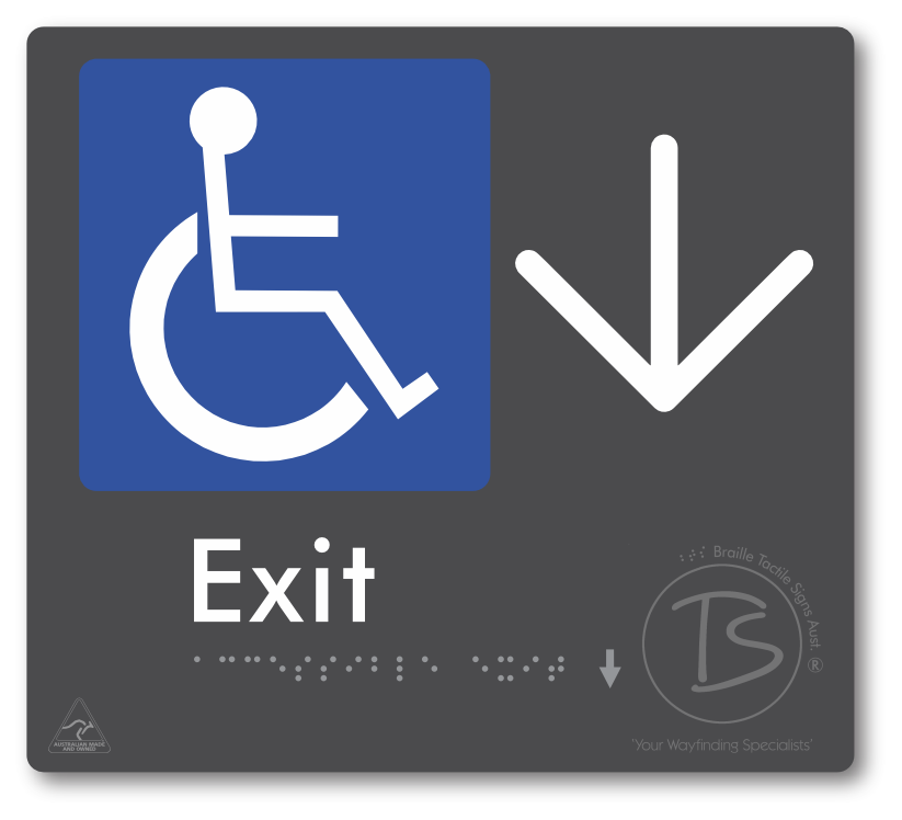 Accessible Exit with Large Directional Arrow