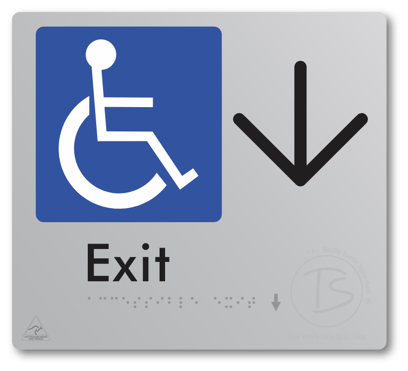 Accessible Exit with Large Directional Arrow