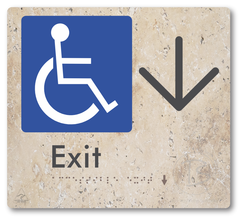 Accessible Exit with Large Directional Arrow