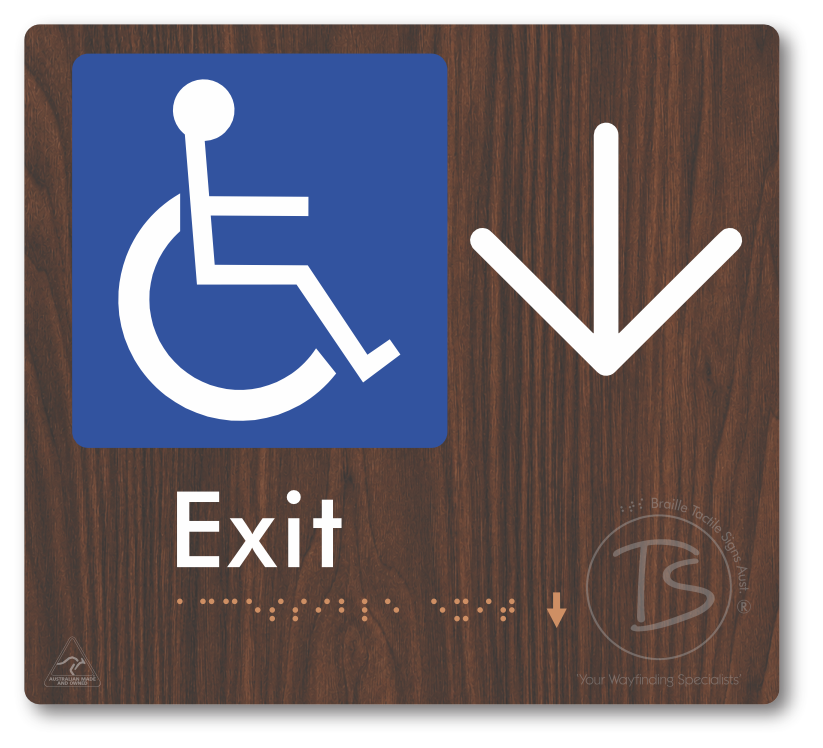 Accessible Exit with Large Directional Arrow