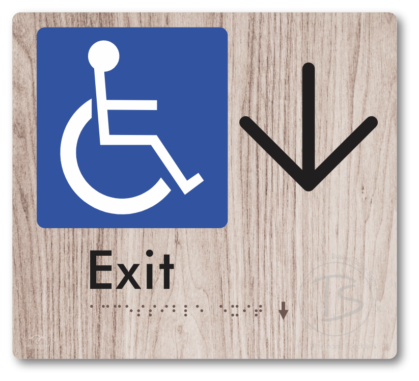Accessible Exit with Large Directional Arrow