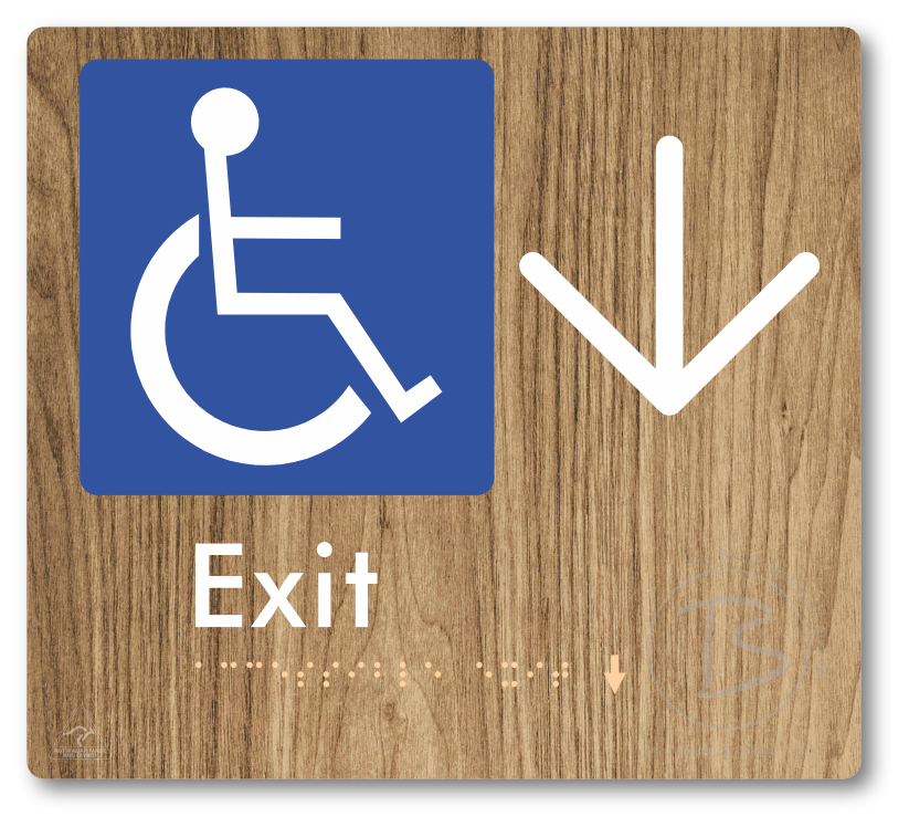 Accessible Exit with Large Directional Arrow