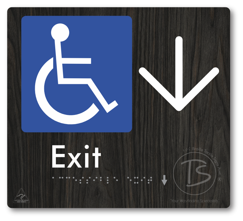 Accessible Exit with Large Directional Arrow