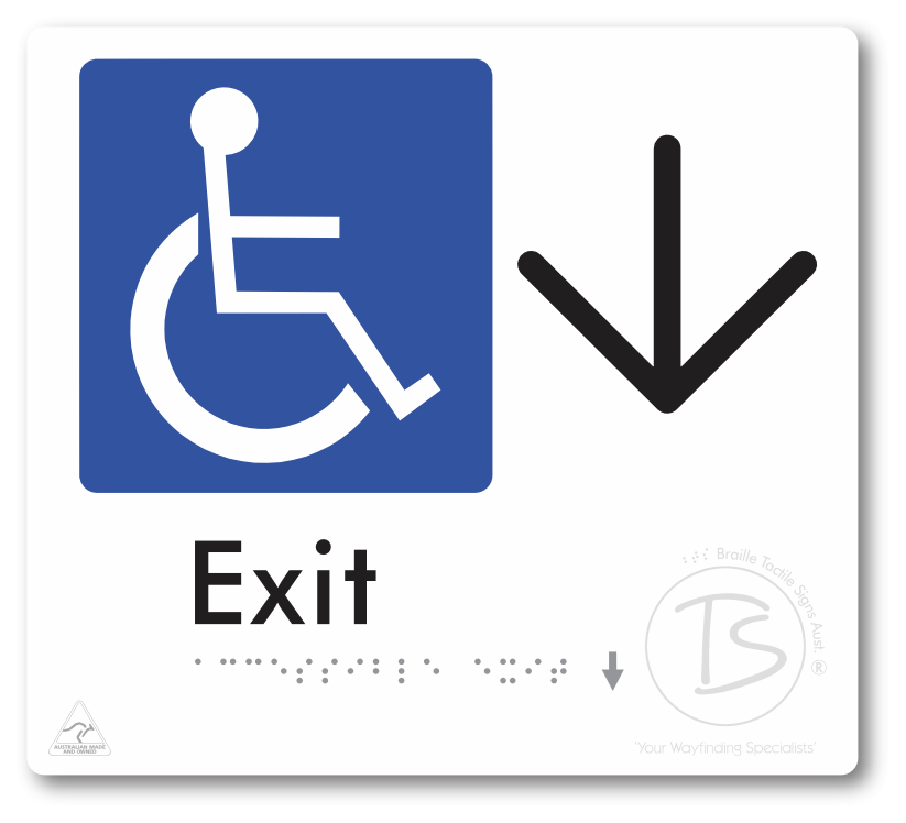 Accessible Exit with Large Directional Arrow