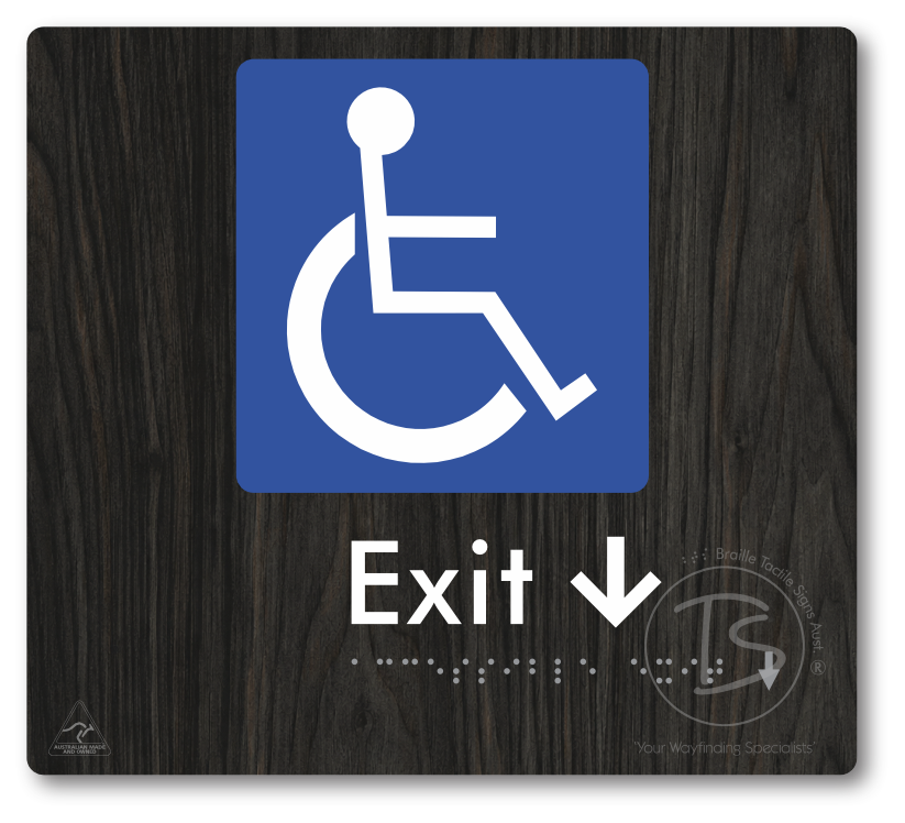 Accessible Exit with Small Directional Arrow