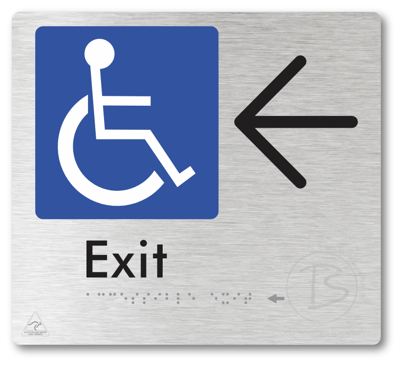 Accessible Exit with Large Directional Arrow