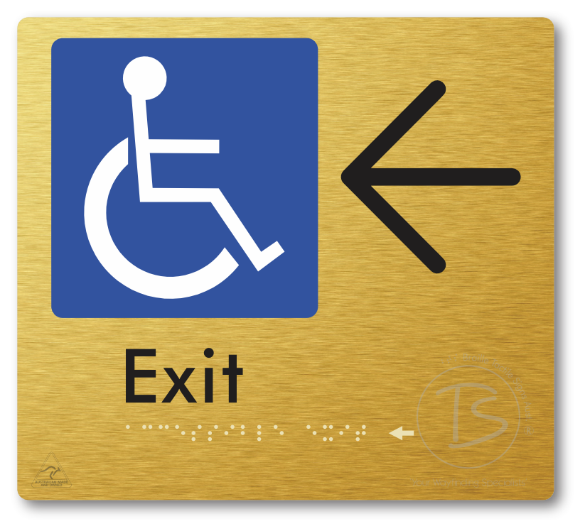 Accessible Exit with Large Directional Arrow
