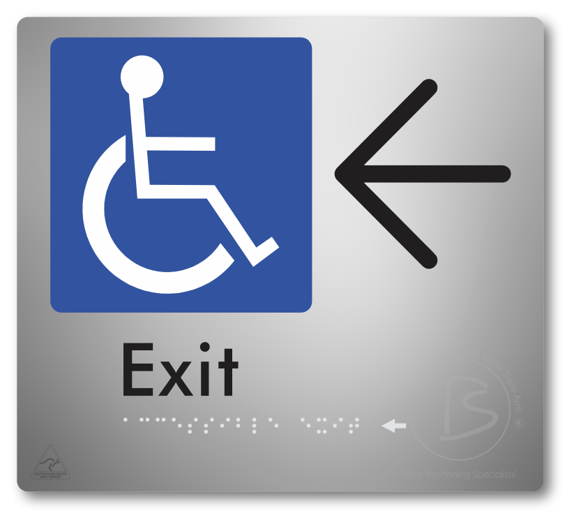 Accessible Exit with Large Directional Arrow