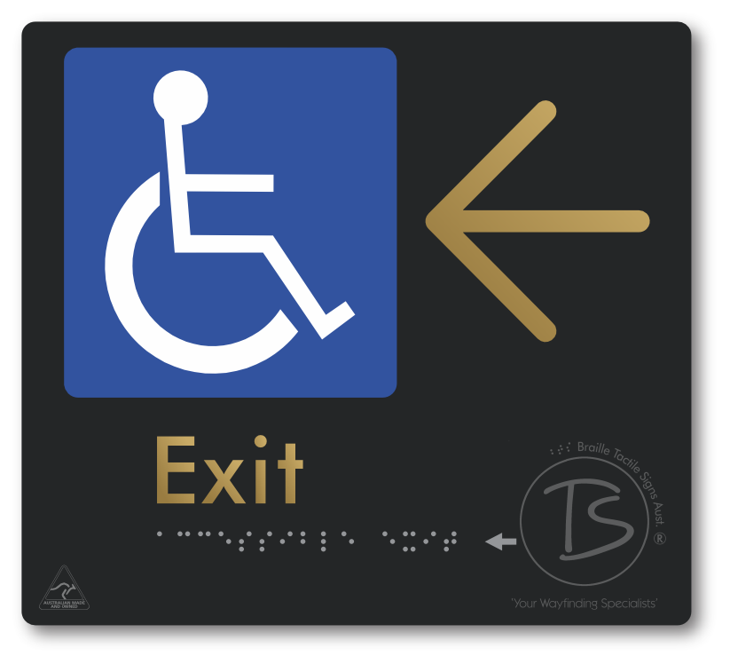 Accessible Exit with Large Directional Arrow