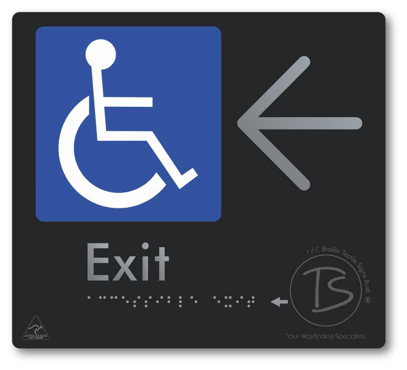 Accessible Exit with Large Directional Arrow