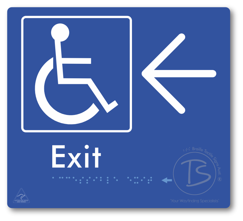 Accessible Exit with Large Directional Arrow