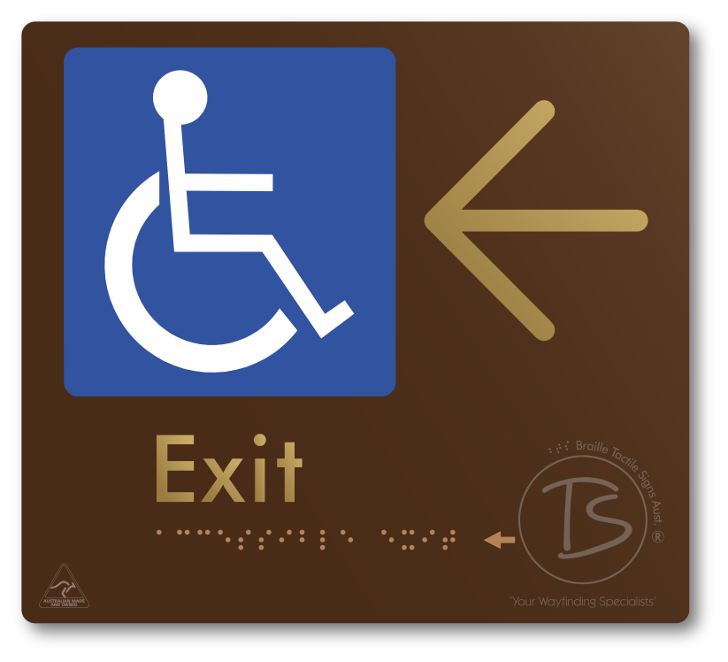 Accessible Exit with Large Directional Arrow