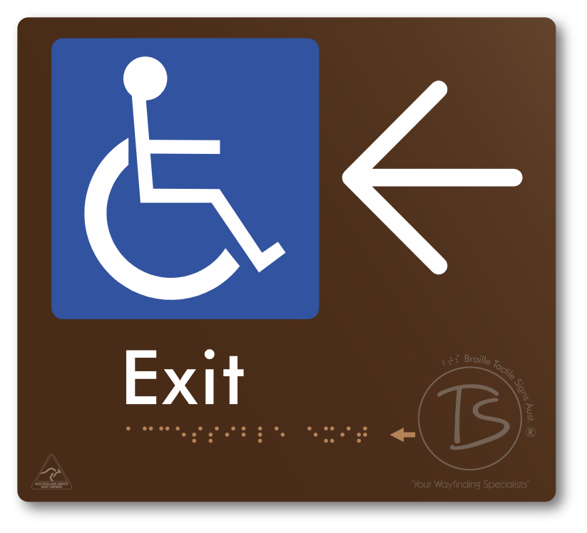 Accessible Exit with Large Directional Arrow
