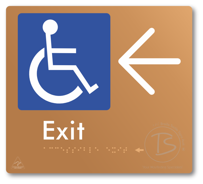 Accessible Exit with Large Directional Arrow