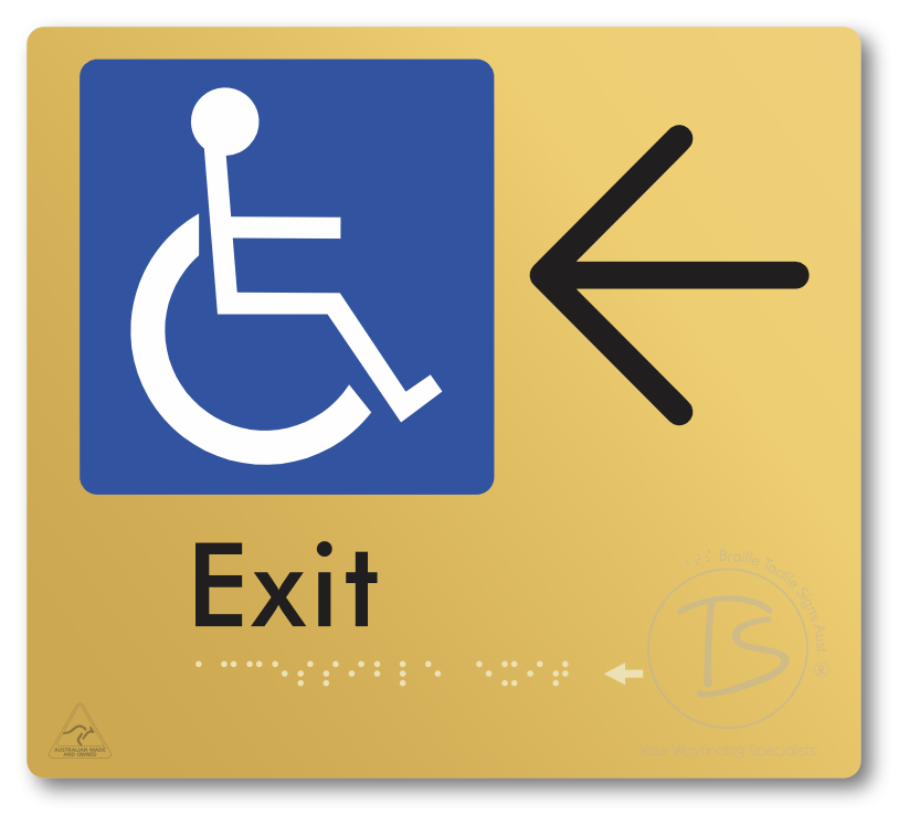 Accessible Exit with Large Directional Arrow