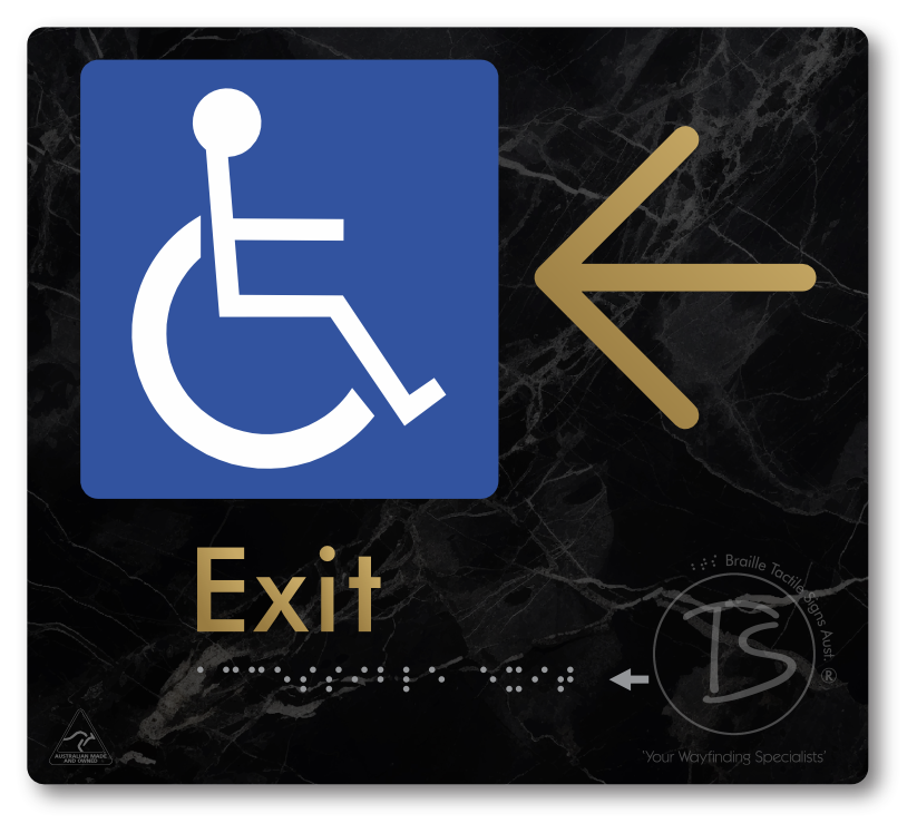 Accessible Exit with Large Directional Arrow