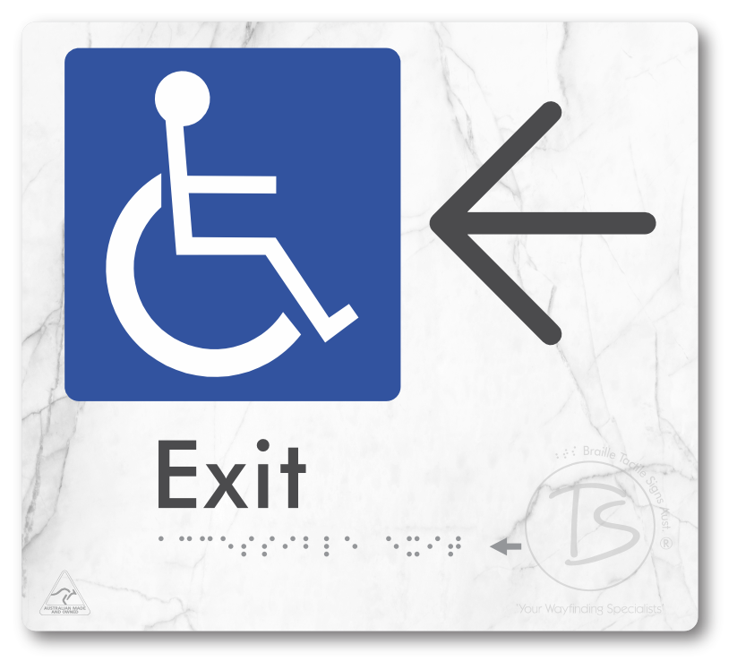 Accessible Exit with Large Directional Arrow