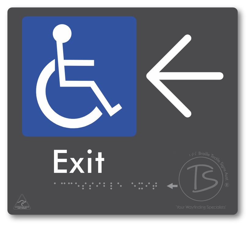 Accessible Exit with Large Directional Arrow