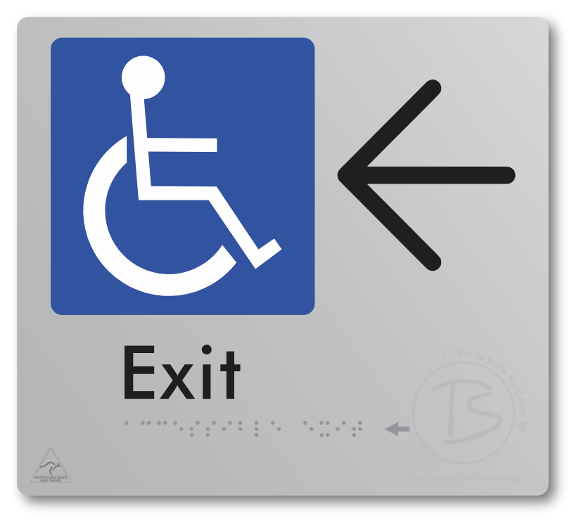 Accessible Exit with Large Directional Arrow
