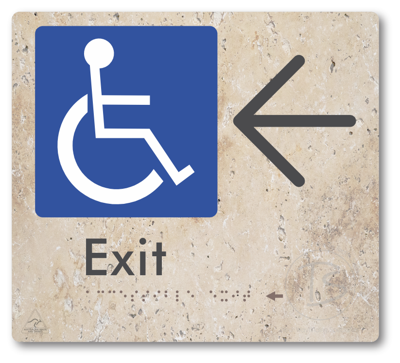 Accessible Exit with Large Directional Arrow