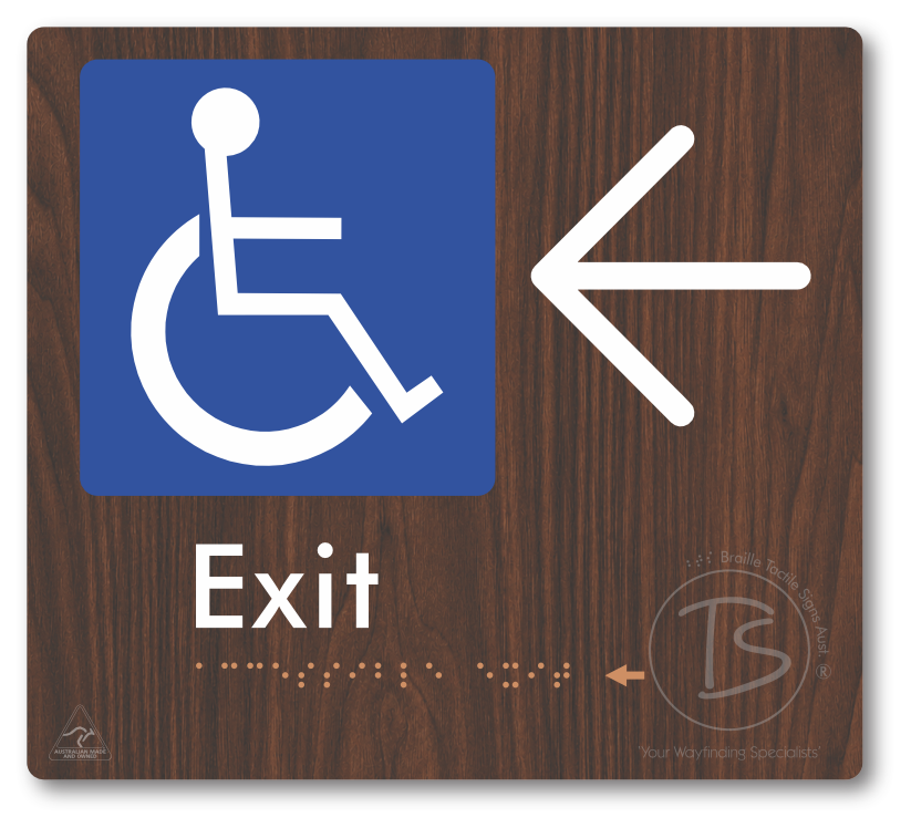 Accessible Exit with Large Directional Arrow