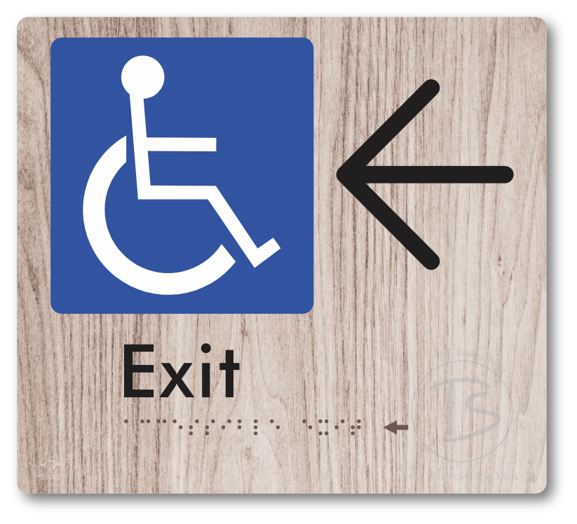 Accessible Exit with Large Directional Arrow