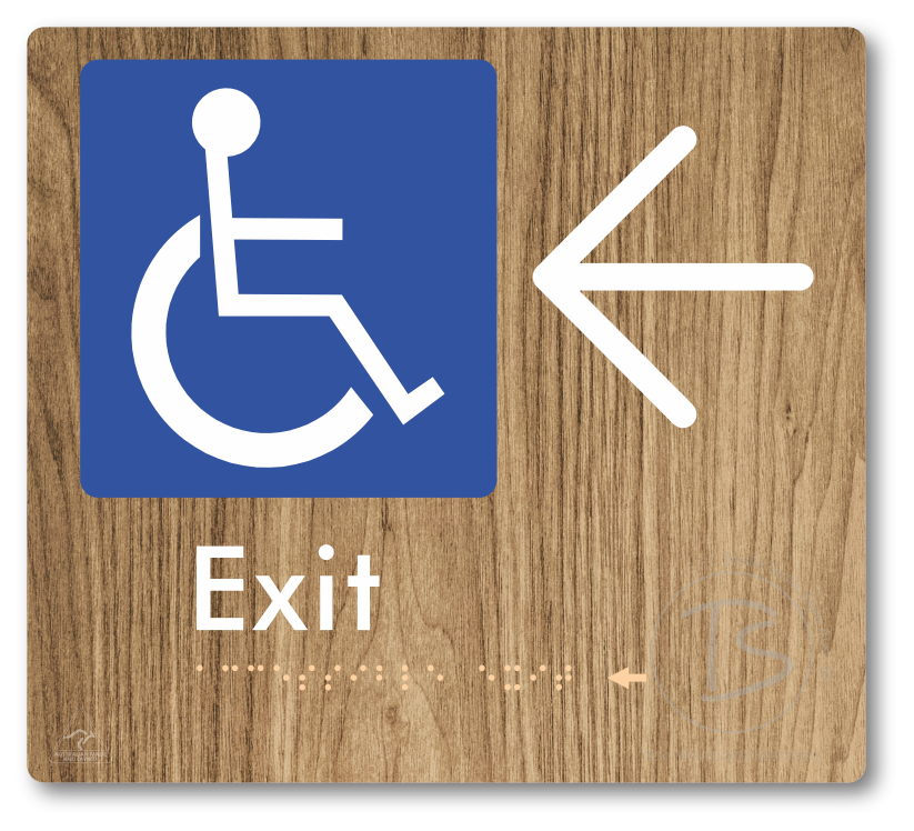 Accessible Exit with Large Directional Arrow