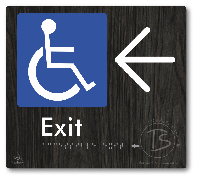 Accessible Exit with Large Directional Arrow
