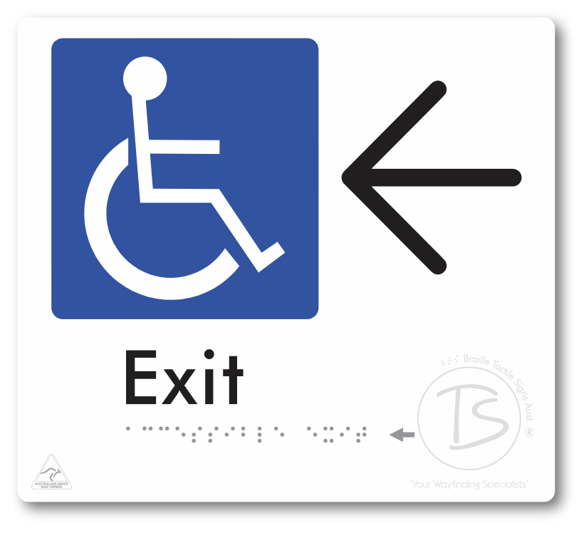 Accessible Exit with Large Directional Arrow