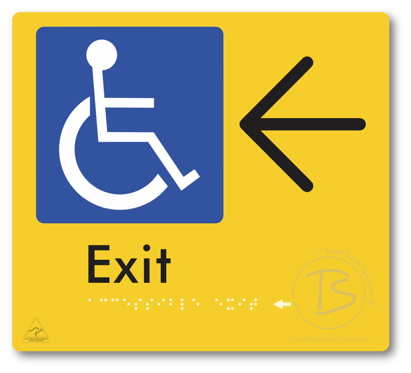 Accessible Exit with Large Directional Arrow