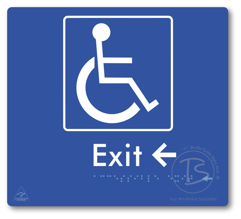 Accessible Exit with Small Directional Arrow