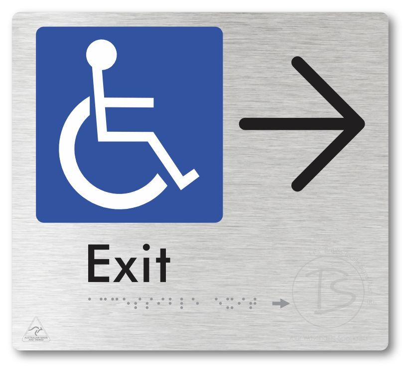 Accessible Exit with Large Directional Arrow