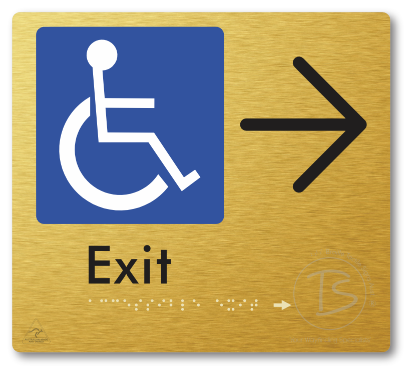 Accessible Exit with Large Directional Arrow