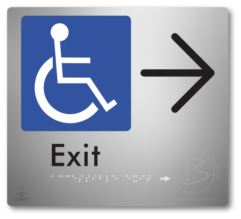 Accessible Exit with Large Directional Arrow
