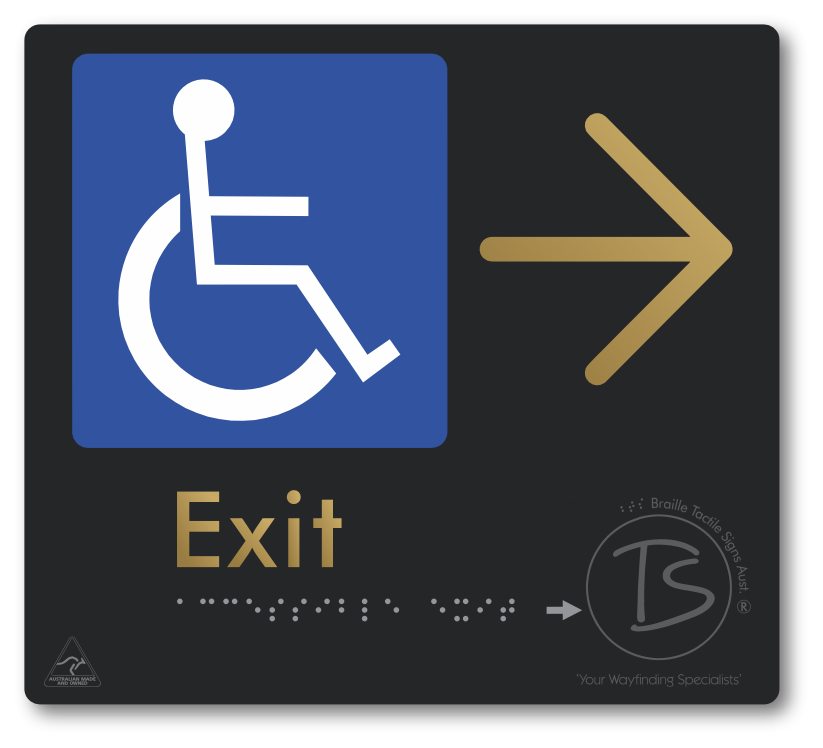 Accessible Exit with Large Directional Arrow