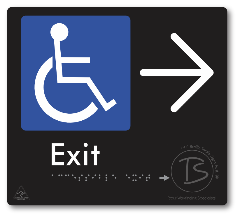 Accessible Exit with Large Directional Arrow