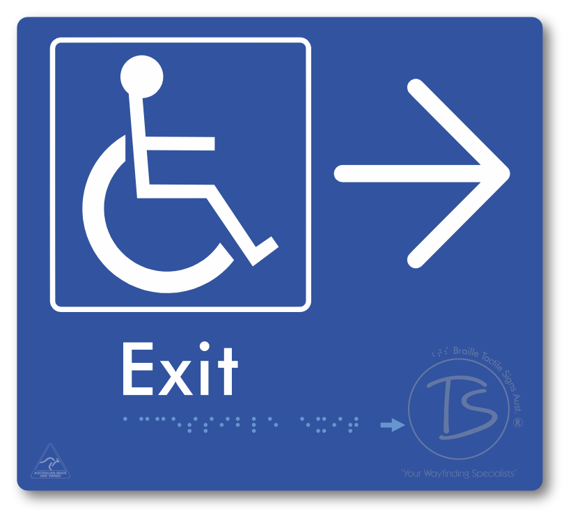 Accessible Exit with Large Directional Arrow