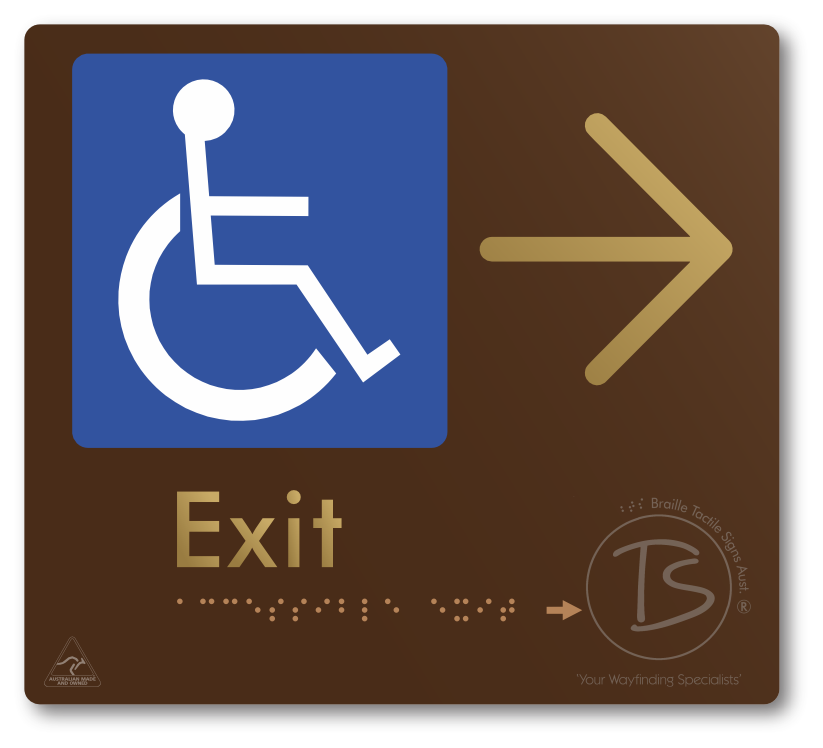 Accessible Exit with Large Directional Arrow