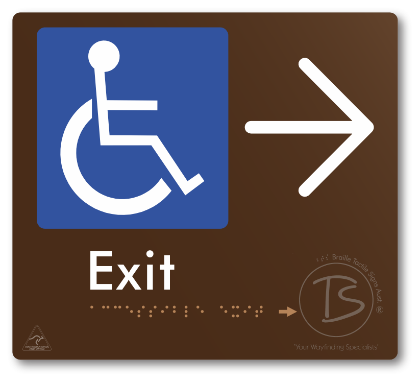 Accessible Exit with Large Directional Arrow