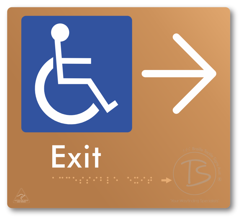 Accessible Exit with Large Directional Arrow