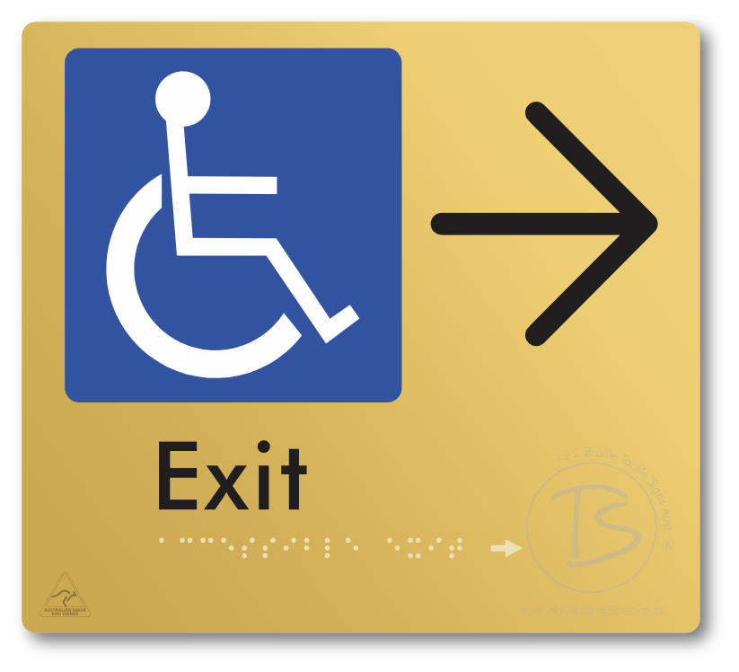 Accessible Exit with Large Directional Arrow