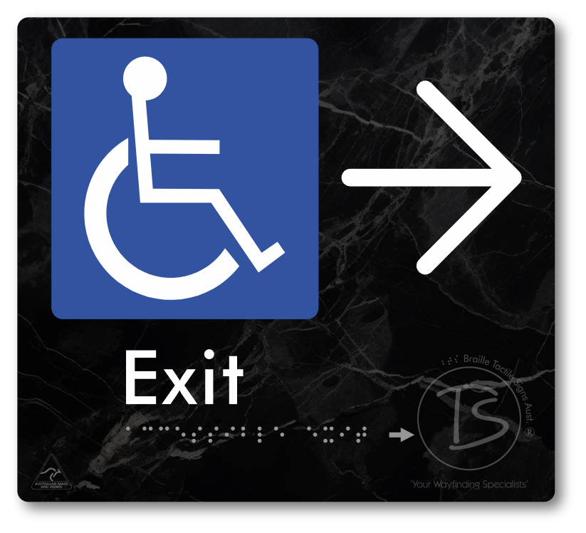 Accessible Exit with Large Directional Arrow