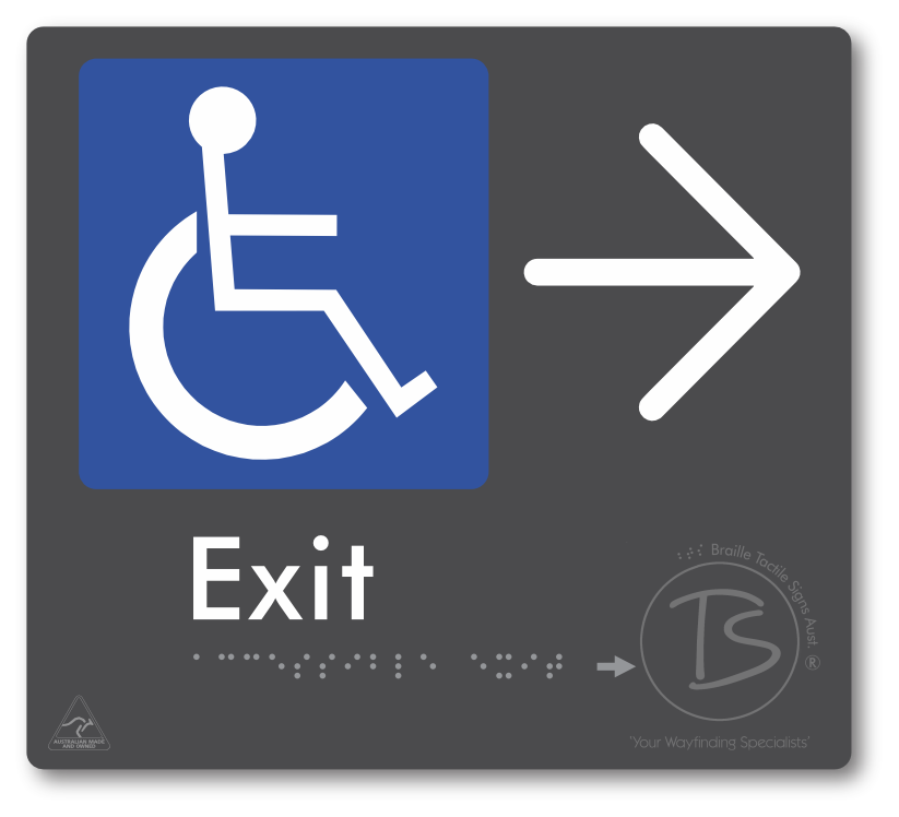 Accessible Exit with Large Directional Arrow