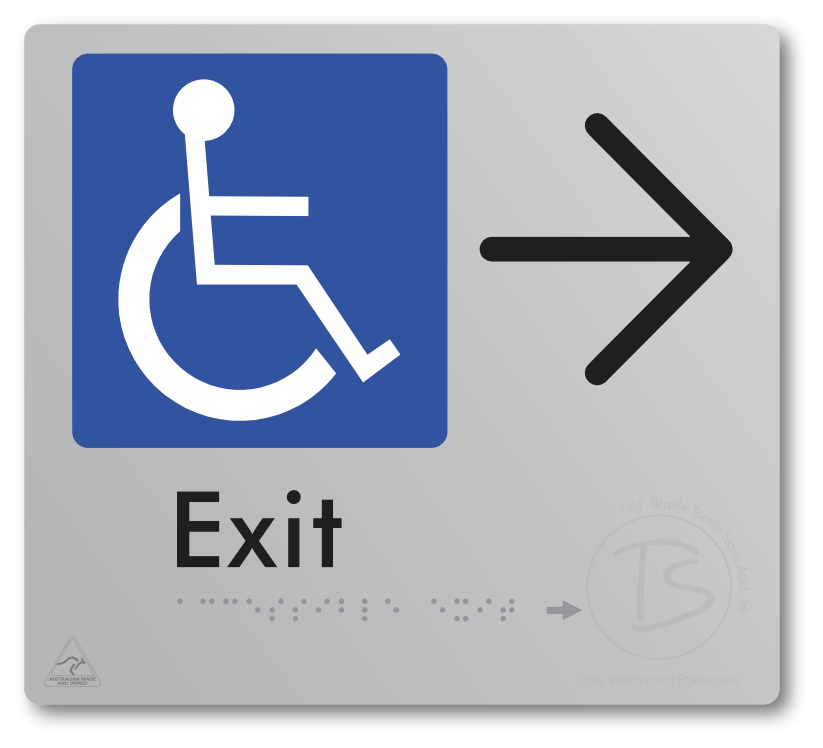 Accessible Exit with Large Directional Arrow