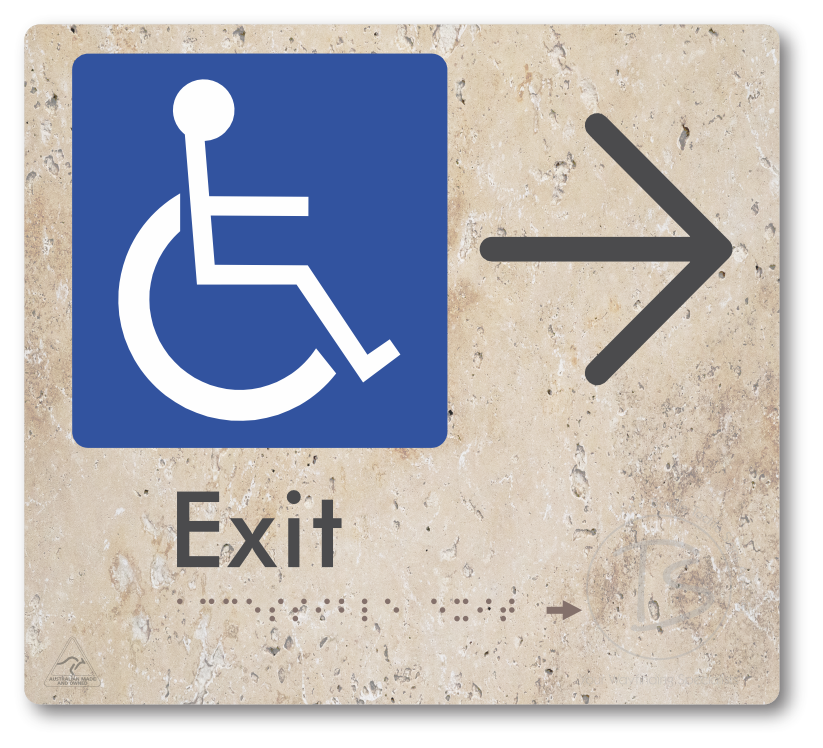 Accessible Exit with Large Directional Arrow